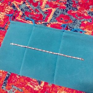 Sterling silver with pink and CZ gemstone bracelet